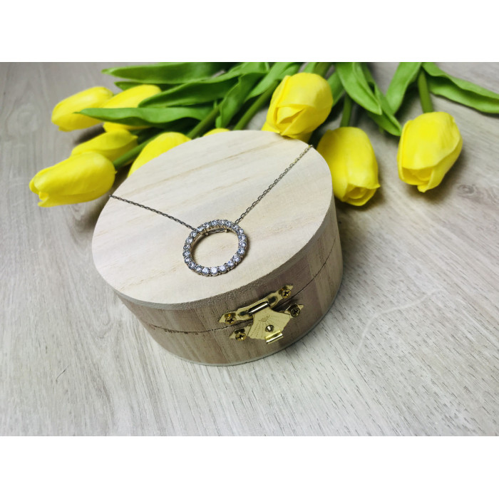 Sky Jewelry Серебряная цепочка с кулоном фианиты