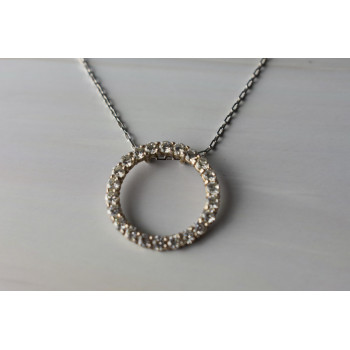 Sky Jewelry Серебряная цепочка с кулоном фианиты