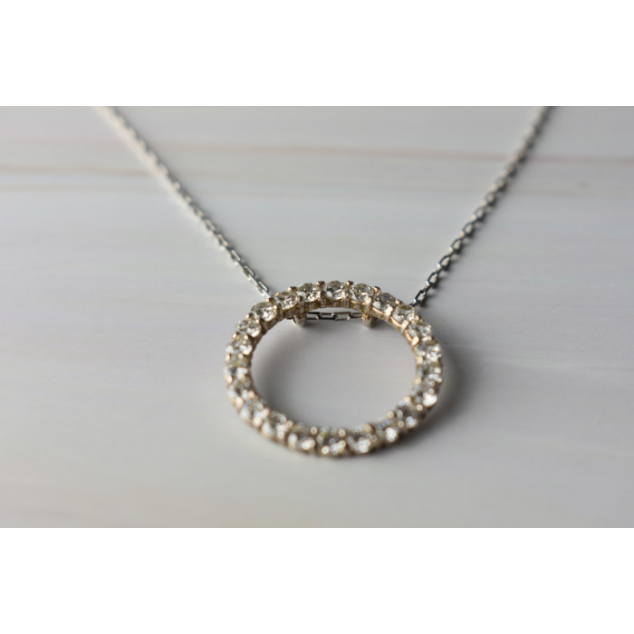 Sky Jewelry Серебряная цепочка с кулоном фианиты