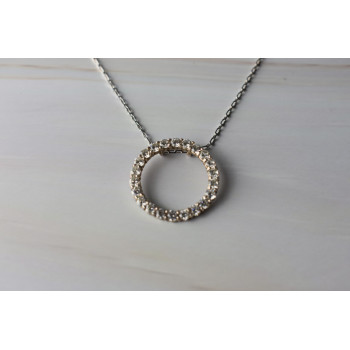 Sky Jewelry Серебряная цепочка с кулоном фианиты