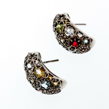 Sky Jewelry Серебряный серьги с натуральными камнями