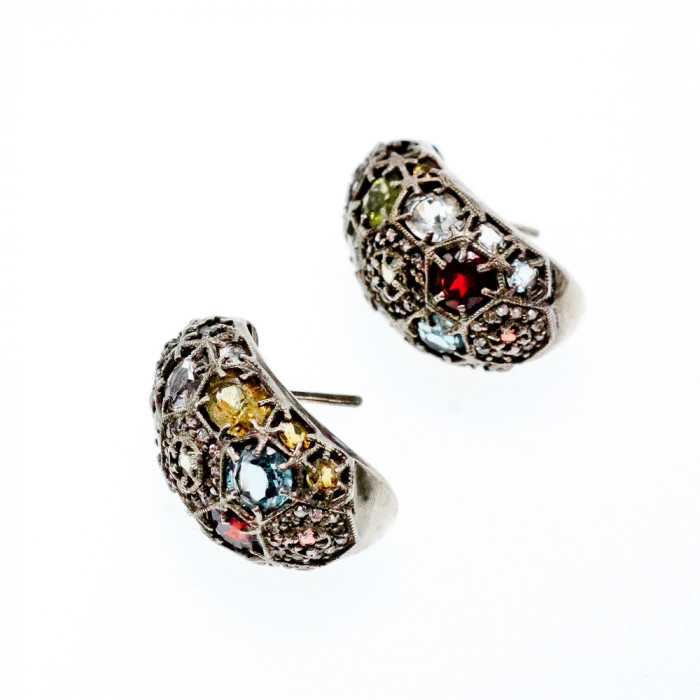 Sky Jewelry Серебряный серьги с натуральными камнями