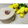 Sky Jewelry Серебряное кольцо в позолоте с розовым фианитом