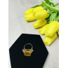 Sky Jewelry Серебряное кольцо в позолоте с желтым фианитом