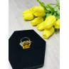 Sky Jewelry Серебряное кольцо в позолоте с желтым фианитом