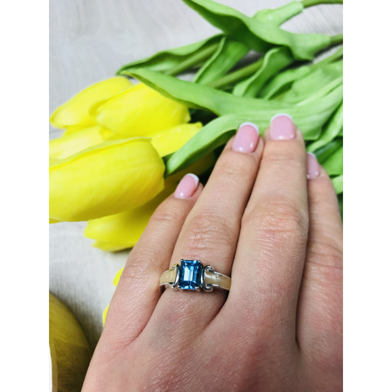 Sky Jewelry Серебряное кольцо с голубой шпинелью