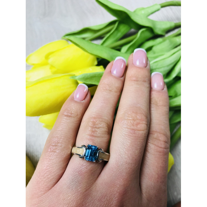 Sky Jewelry Серебряное кольцо с голубой шпинелью