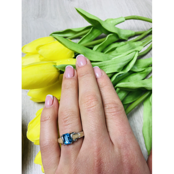 Sky Jewelry Серебряное кольцо с голубой шпинелью