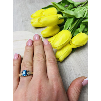 Sky Jewelry Серебряное кольцо с голубой шпинелью