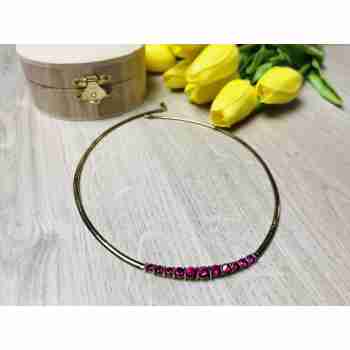 Sky Jewelry Серебряное ожерелье в позолоте с розовым Топазом