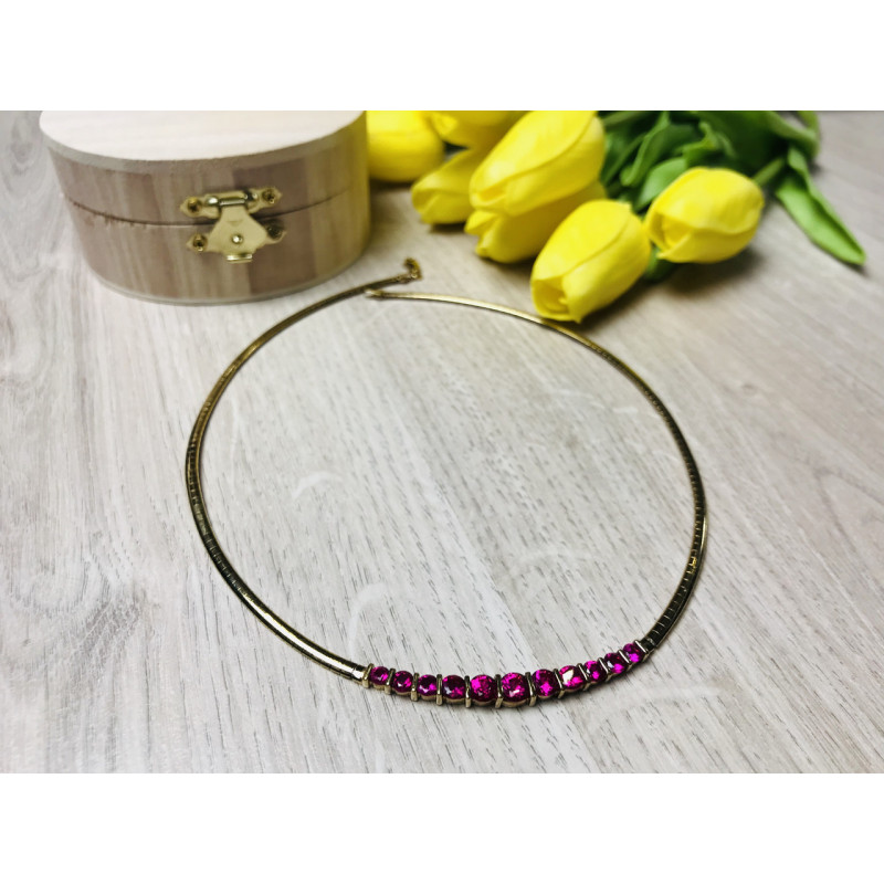 Sky Jewelry Серебряное ожерелье в позолоте с розовым Топазом