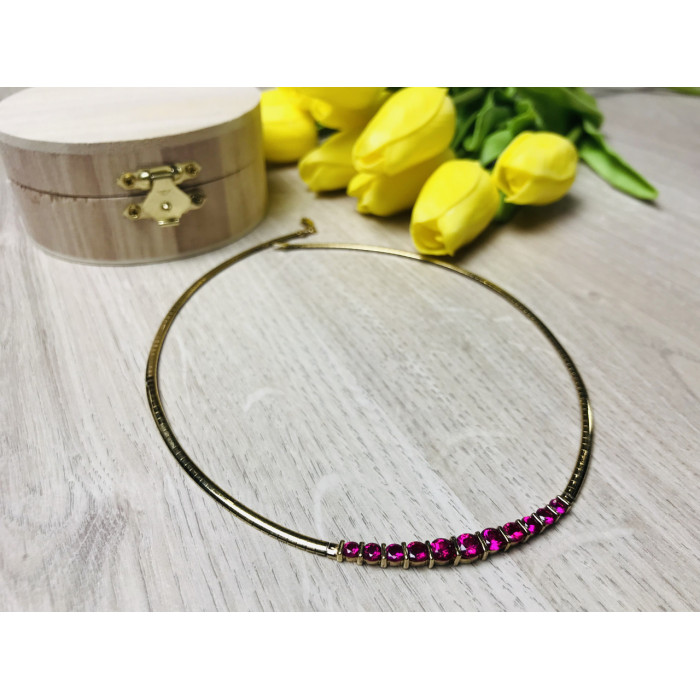 Sky Jewelry Серебряное ожерелье в позолоте с розовым Топазом