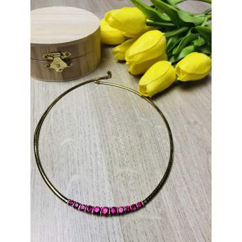 Sky Jewelry Серебряное ожерелье в позолоте с розовым Топазом