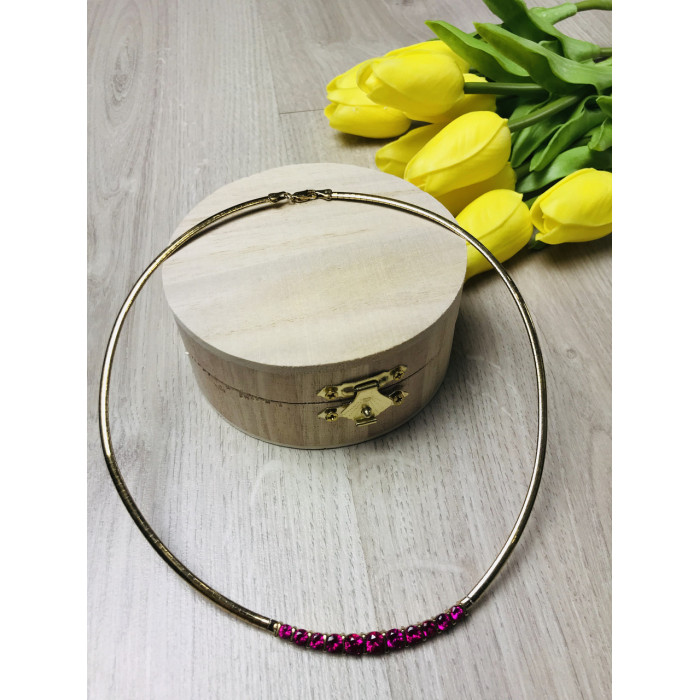 Sky Jewelry Серебряное ожерелье в позолоте с розовым Топазом