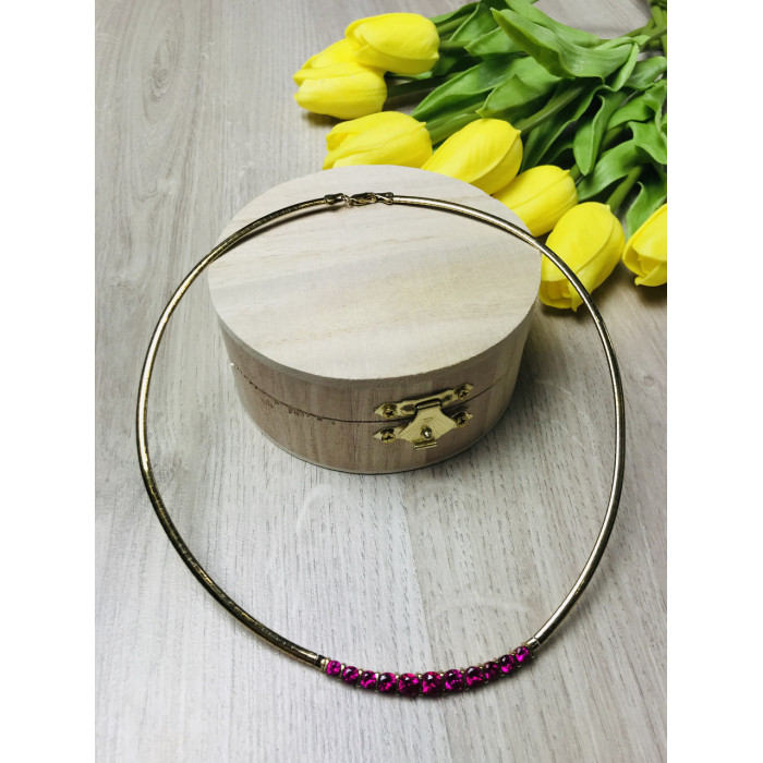 Sky Jewelry Серебряное ожерелье в позолоте с розовым Топазом