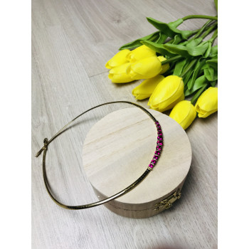 Sky Jewelry Серебряное ожерелье в позолоте с розовым Топазом