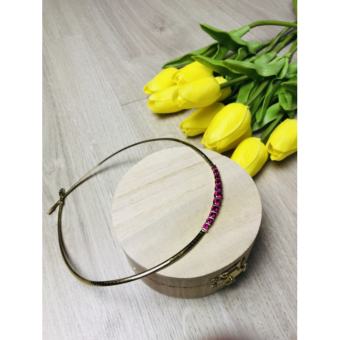 Sky Jewelry Серебряное ожерелье в позолоте с розовым Топазом