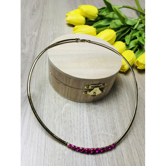 Sky Jewelry Серебряное ожерелье в позолоте с розовым Топазом