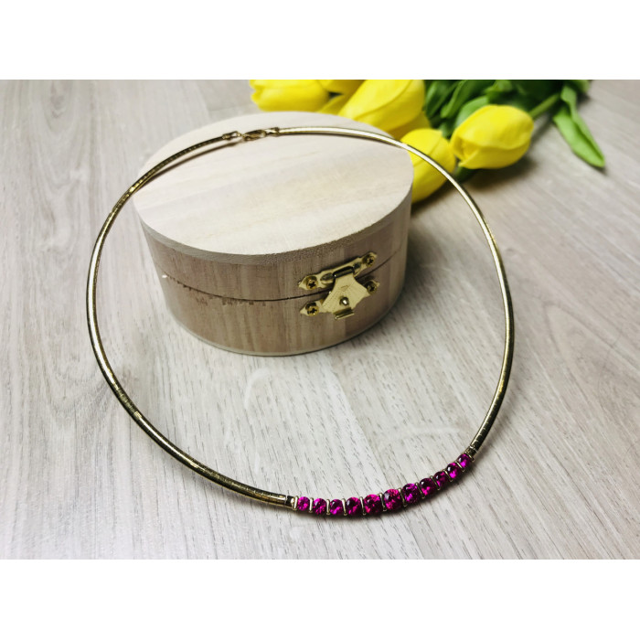 Sky Jewelry Серебряное ожерелье в позолоте с розовым Топазом