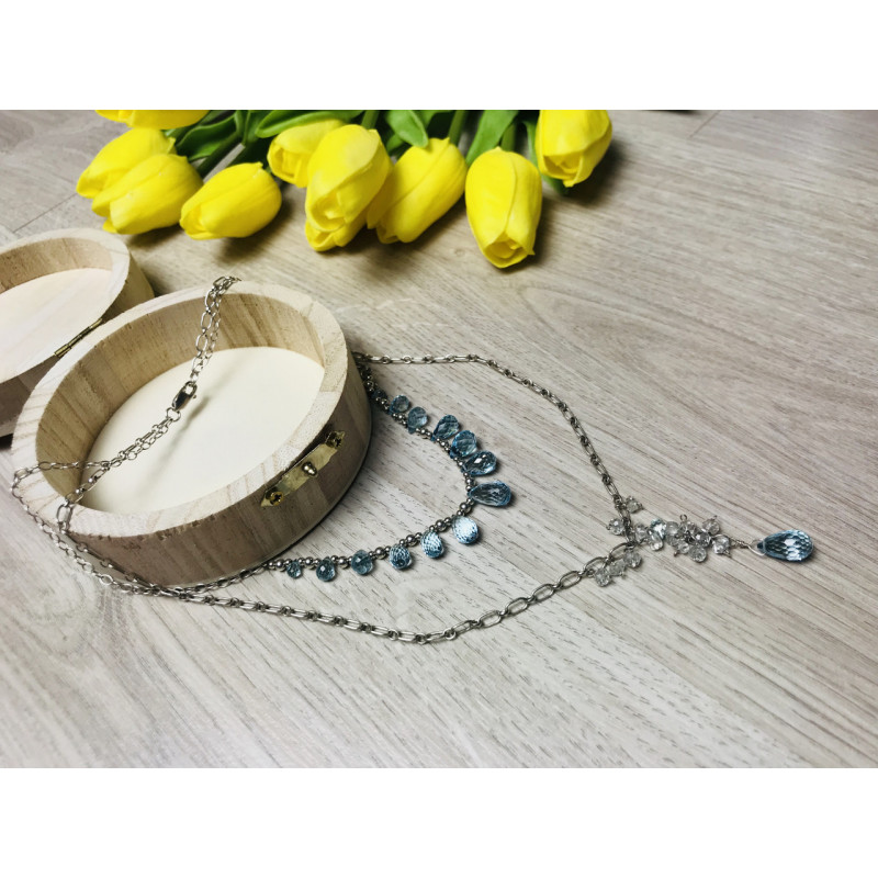 Sky Jewelry Ожерелье с голубым Жадеитом