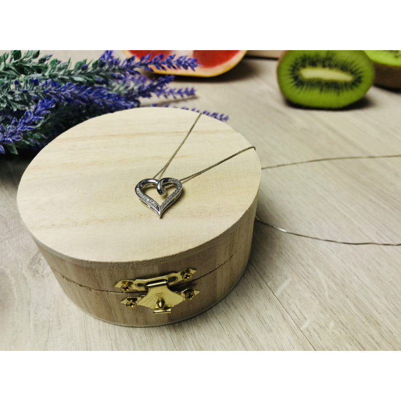 Sky Jewelry Серебряная цепочка с кулоном сердце