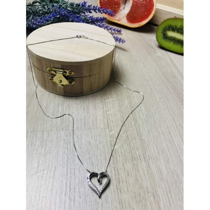 Sky Jewelry Серебряная цепочка с кулоном сердце