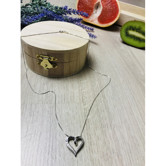 Sky Jewelry Серебряная цепочка с кулоном сердце