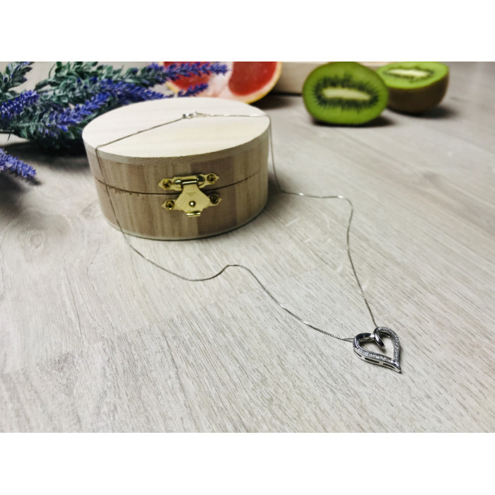 Sky Jewelry Серебряная цепочка с кулоном сердце