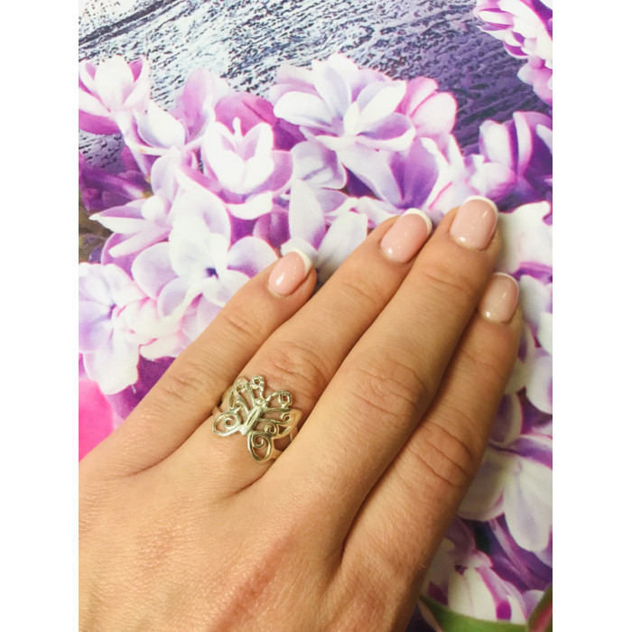 Sky Jewelry Серебряное кольцо бабочка 925 проба