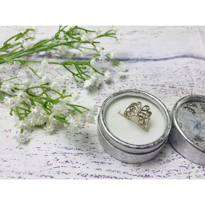 Sky Jewelry Серебряное кольцо бабочка 925 проба