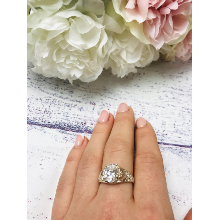 Sky Jewelry Серебряное кольцо с фианитом