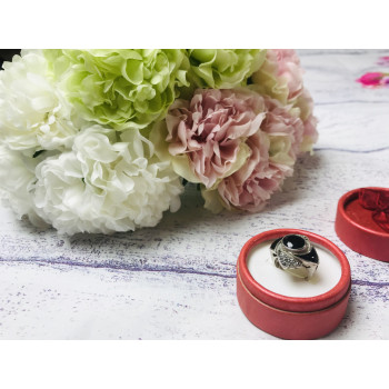 Sky Jewelry Серебряное кольцо с маленькими камнями Морион (кварц)