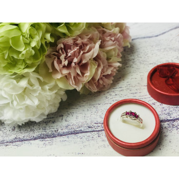 Sky Jewelry Серебряное кольцо с камнями розовая Шпинель