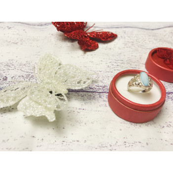 Sky Jewelry Серебряное кольцо с голубой вставкой