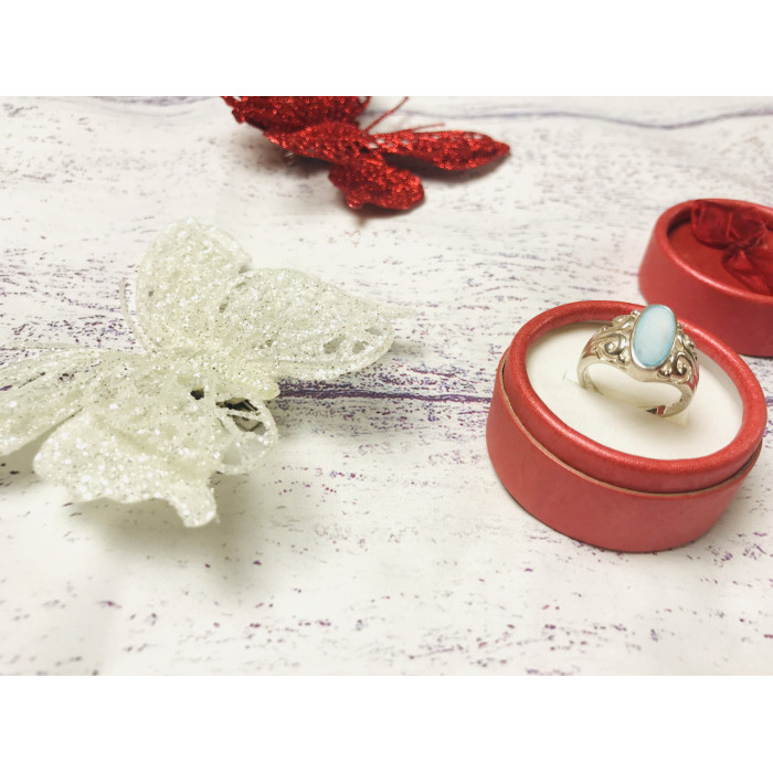 Sky Jewelry Серебряное кольцо с голубой вставкой