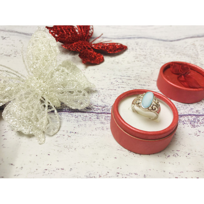 Sky Jewelry Серебряное кольцо с голубой вставкой