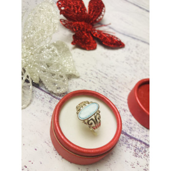 Sky Jewelry Серебряное кольцо с голубой вставкой