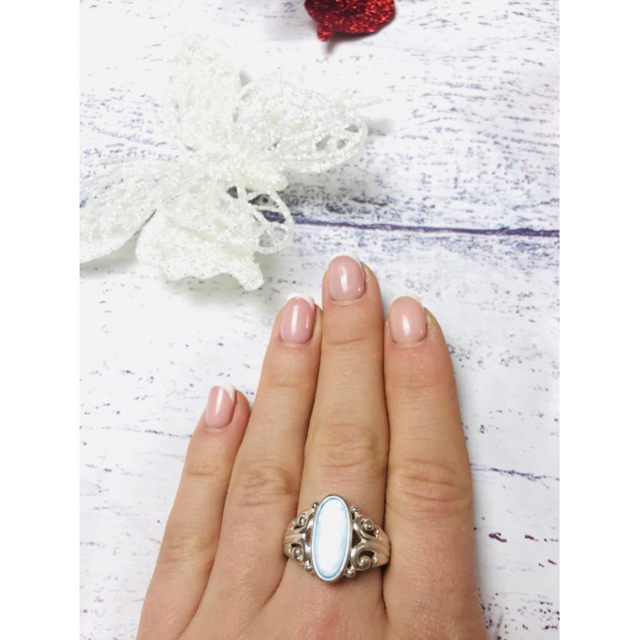 Sky Jewelry Серебряное кольцо с голубой вставкой