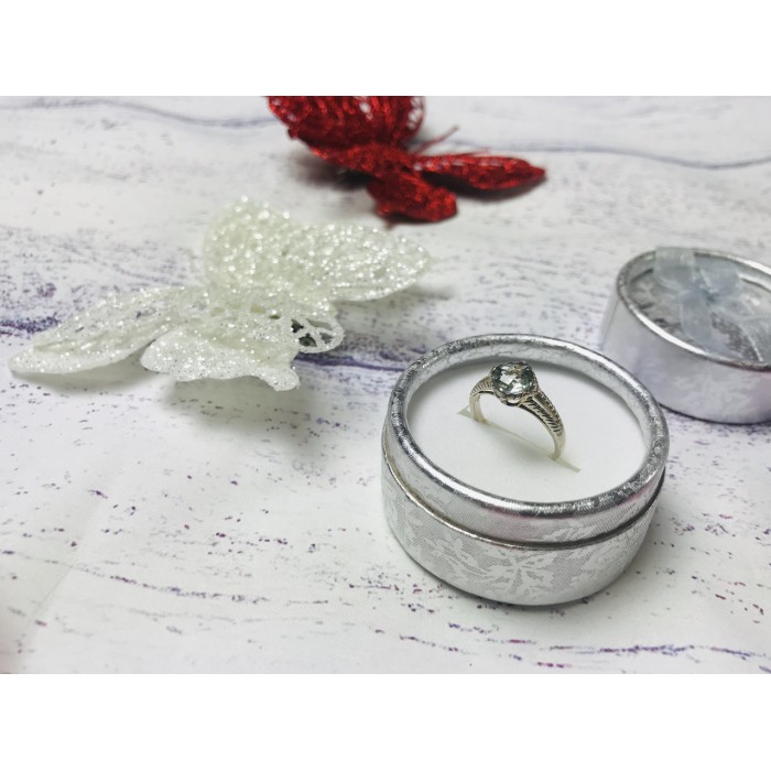Sky Jewelry Серебряное кольцо с камнем Гошенит (берилл)