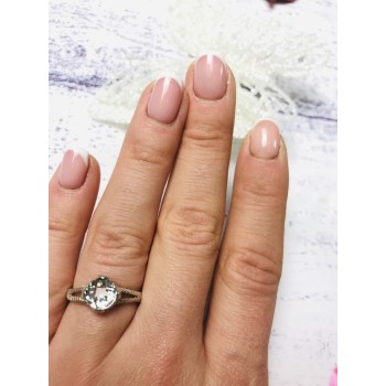 Sky Jewelry Серебряное кольцо с камнем Гошенит (берилл)