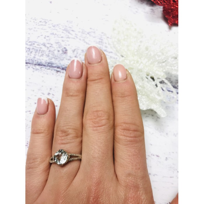 Sky Jewelry Серебряное кольцо с камнем Гошенит (берилл)