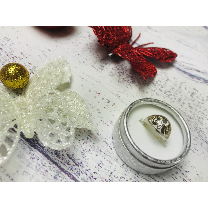 Sky Jewelry Серебряное кольцо с золотыми вставками