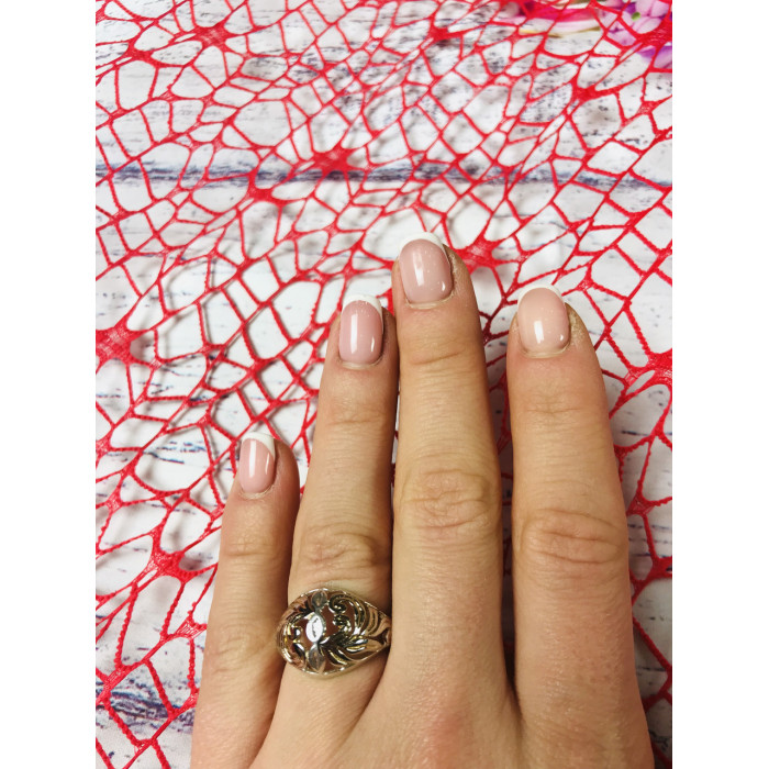 Sky Jewelry Серебряное кольцо с золотыми вставками