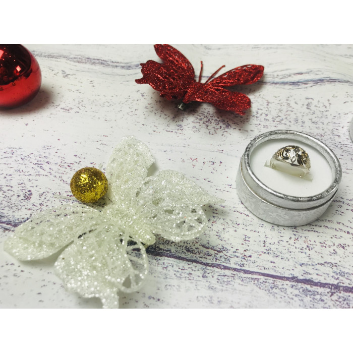 Sky Jewelry Серебряное кольцо с золотыми вставками