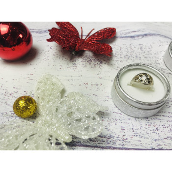 Sky Jewelry Серебряное кольцо с золотыми вставками