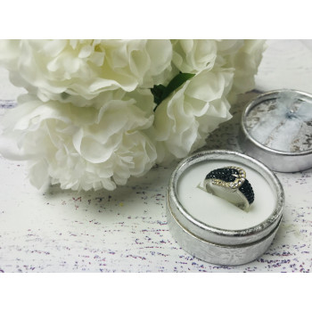 Sky Jewelry Серебряное кольцо - ремень с фианитами