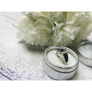 Sky Jewelry Серебряное кольцо - ремень с фианитами