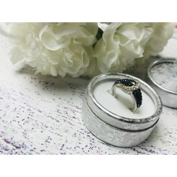 Sky Jewelry Серебряное кольцо - ремень с фианитами
