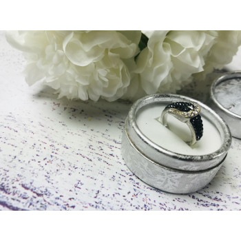 Sky Jewelry Серебряное кольцо - ремень с фианитами