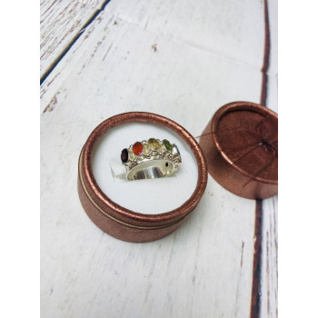 Sky Jewelry Серебряное кольцо с натуральными камнями